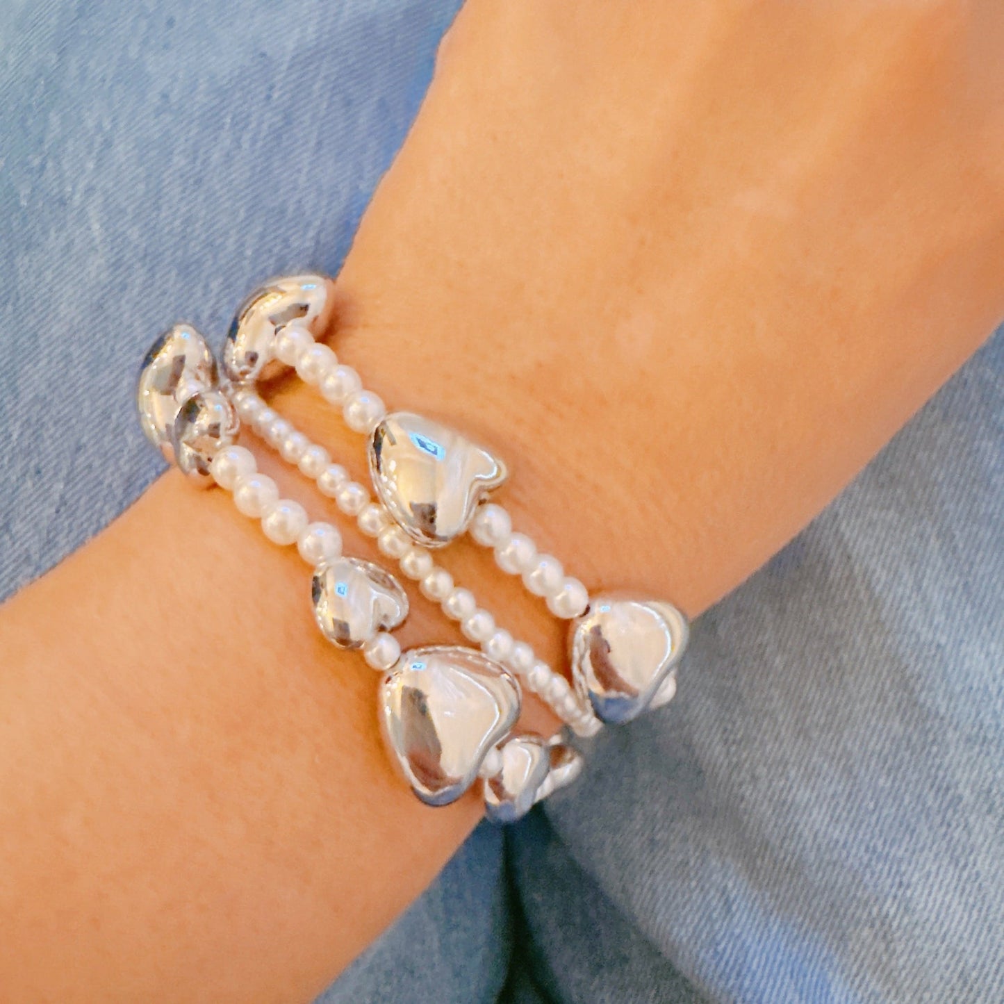 Annie Puffy Hearts Bracelet Set of 3