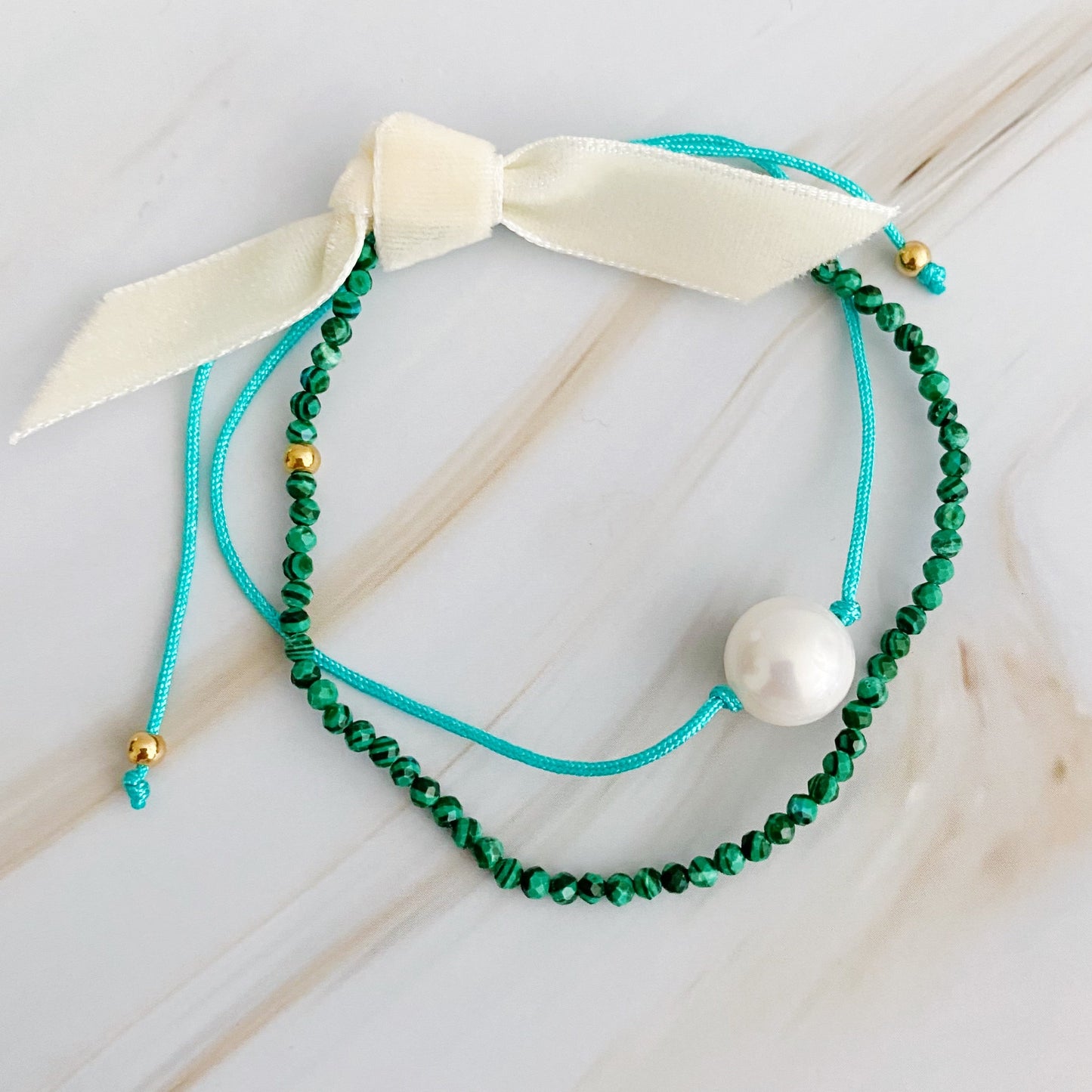 Genuine Pearl Color Dream Bracelet Set of 2