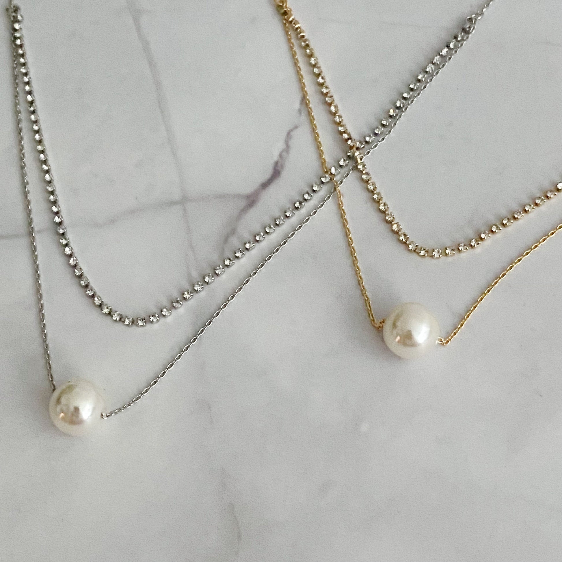 Layered Pearl and Shine Necklace