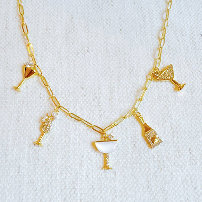 Cheers to Happiness Multi Charm Necklace