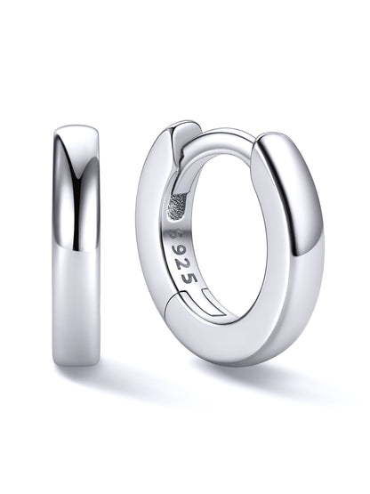 Silver Hoop Earrings for Women 925 Sterling Silver Small Hoops Polished 6MM Birthday Jewelry Gift for Her