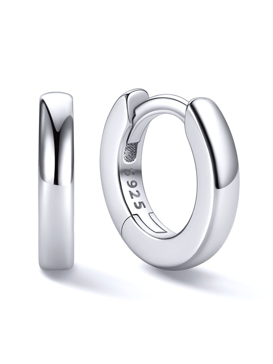 Silver Hoop Earrings for Women 925 Sterling Silver Small Hoops Polished 6MM Birthday Jewelry Gift for Her