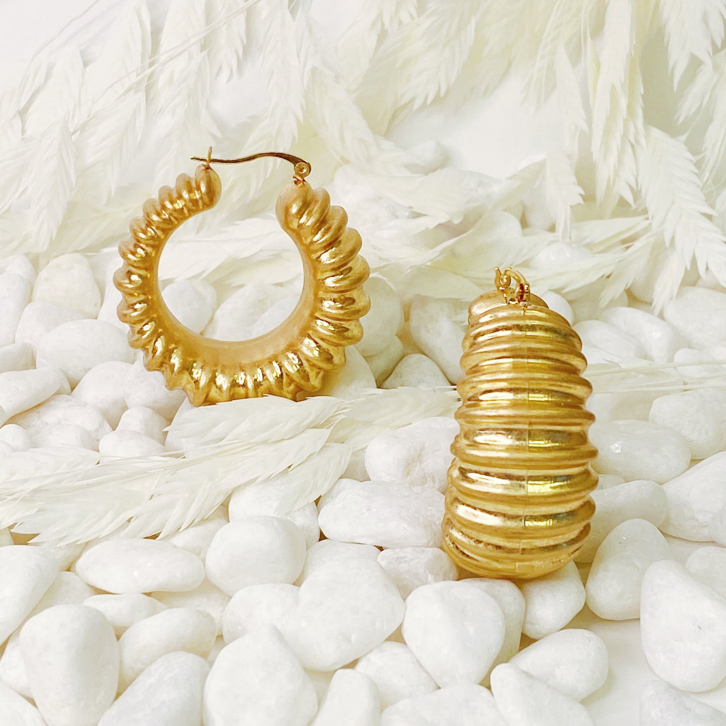 Bold in Pleats Hoop Earrings