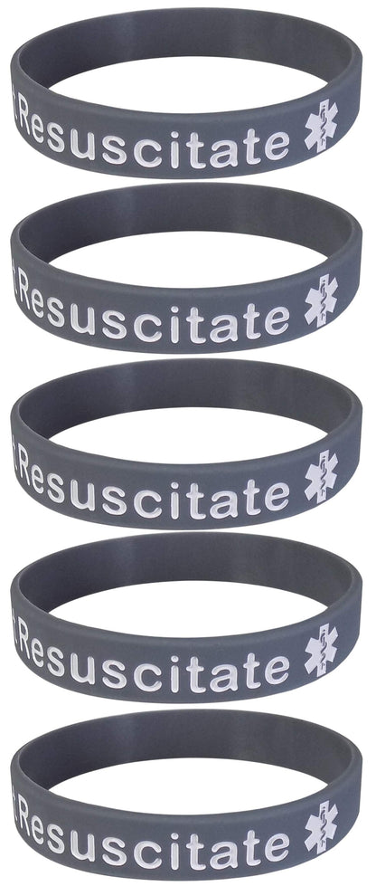 DO NOT RESUSCITATE Medical Alert ID Silicone Bracelet Wristbands