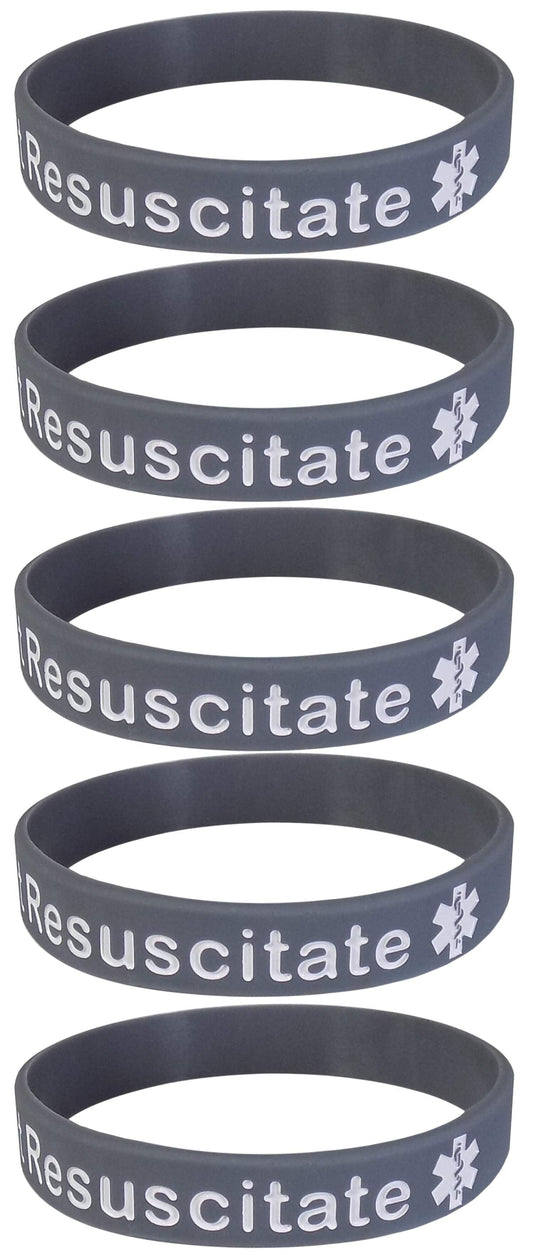 DO NOT RESUSCITATE Medical Alert ID Silicone Bracelet Wristbands