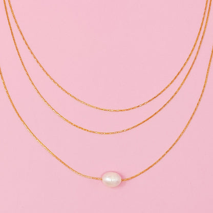 Layered Freshwater Pearl Pendant Necklace