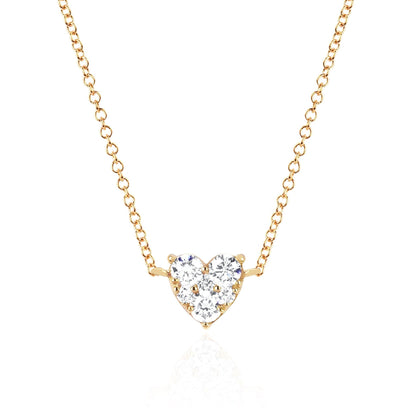 Full Cut Diamond Heart Choker Necklace