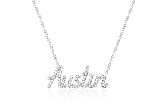 Diamond Script Name Necklace