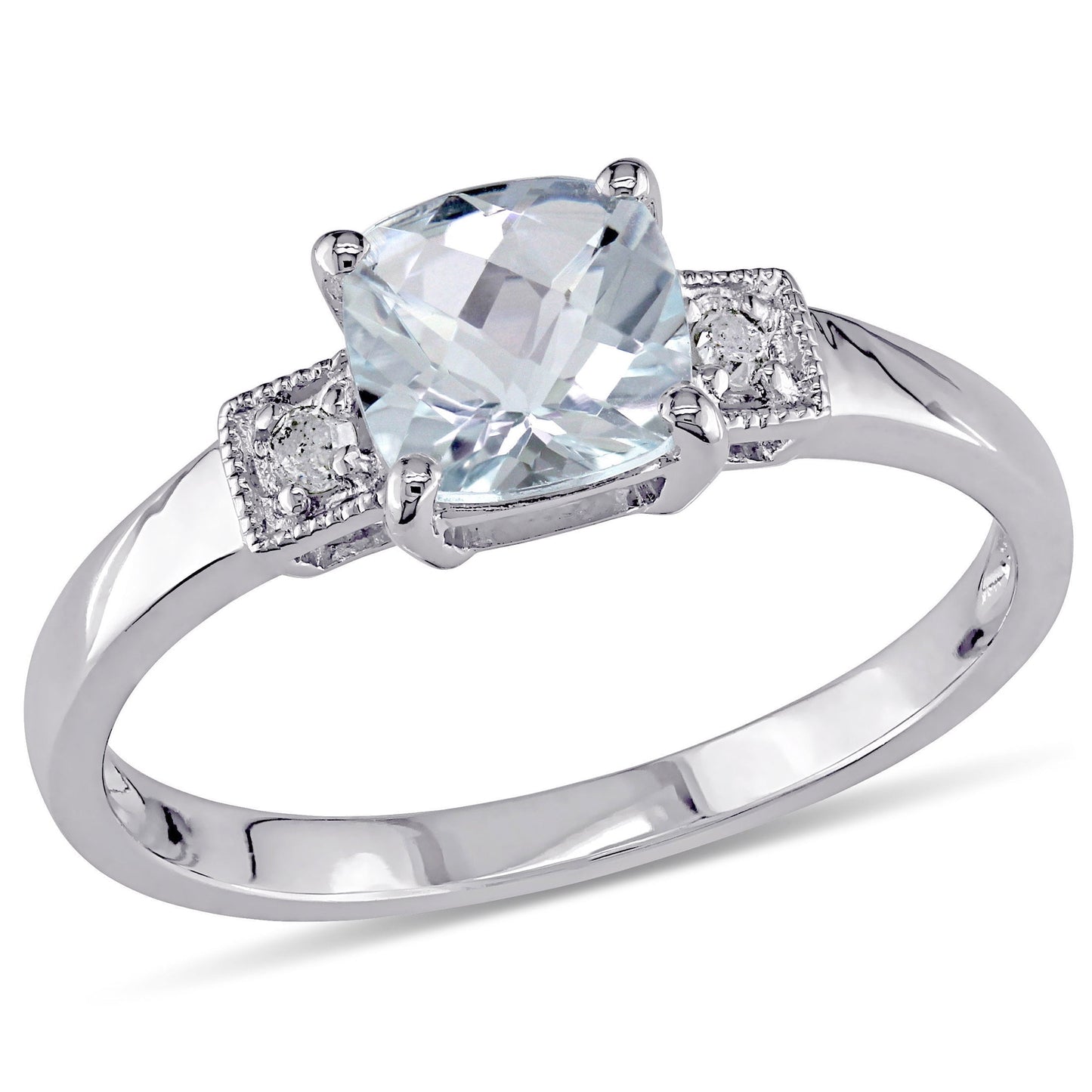 Women'S Aquamarine Sterling Silver Engagement Ring