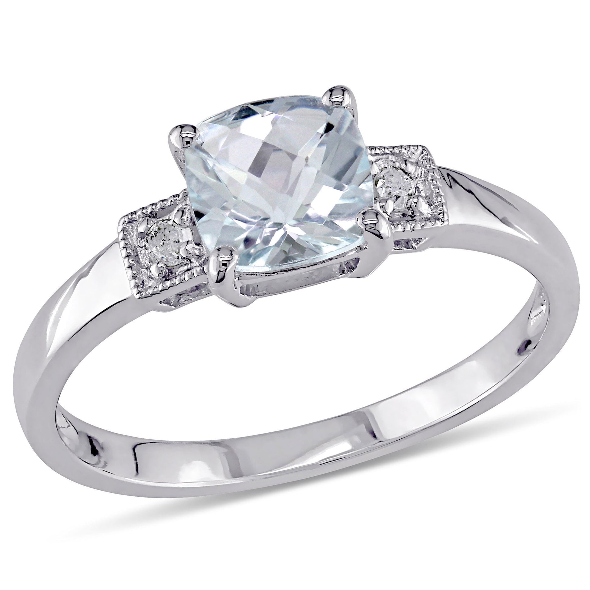 Women'S Aquamarine Sterling Silver Engagement Ring