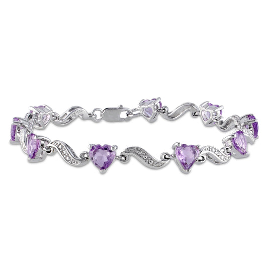 Women'S Amethyst Sterling Silver Tennis Bracelet