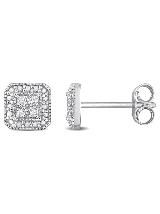 Women'S Diamond Sterling Silver Earrings