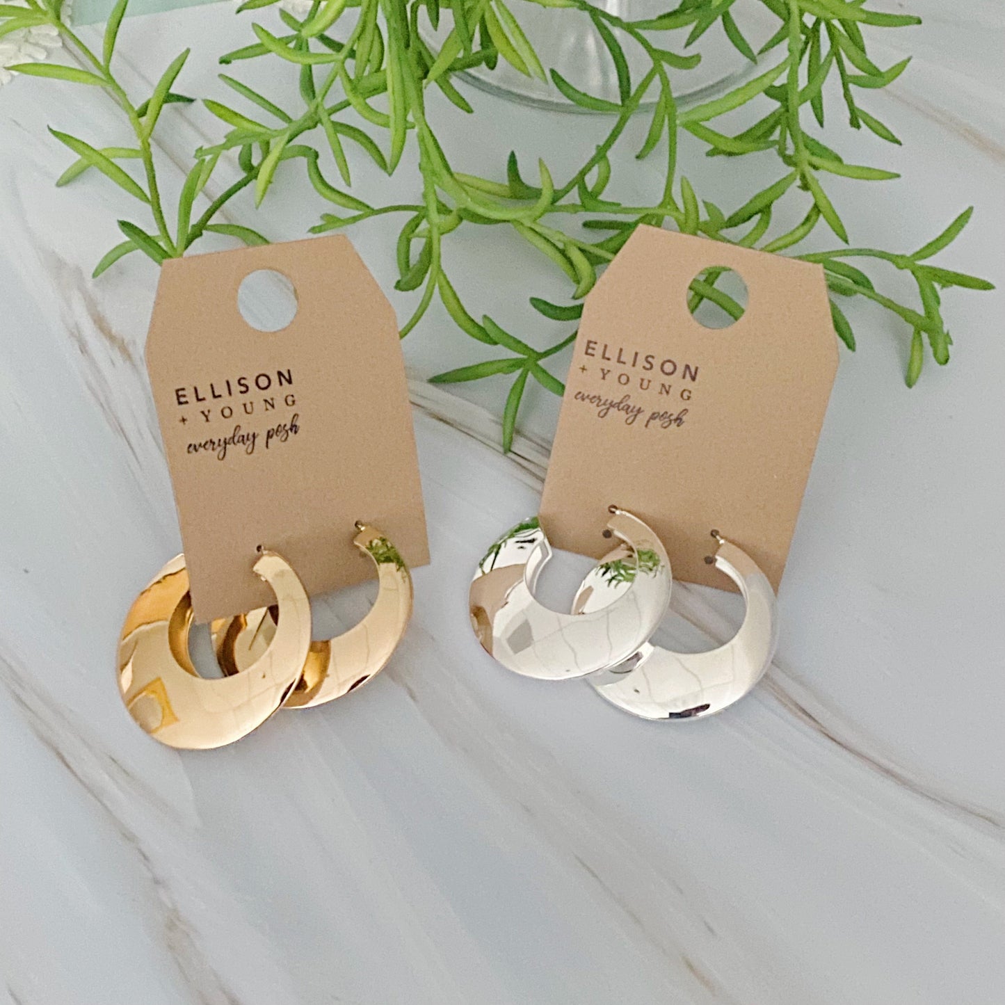 Light and Modern Hoop Earrings