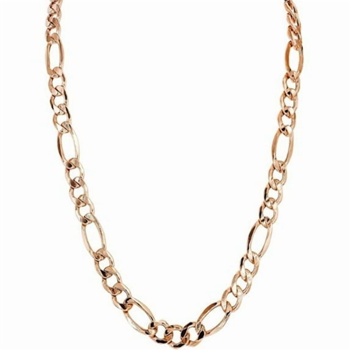 Figaro Rose Gold Chain Necklace – 3Mm Fine 14K PVD Gold Plated, 22"
