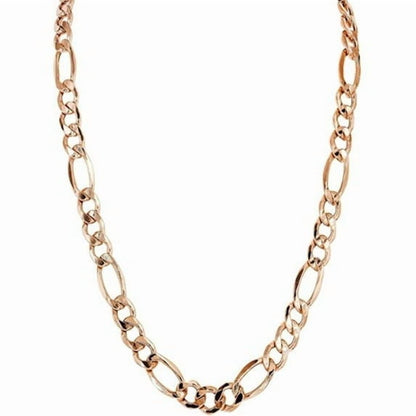 Figaro Rose Gold Chain Necklace – 3Mm Fine 14K PVD Gold Plated, 22"