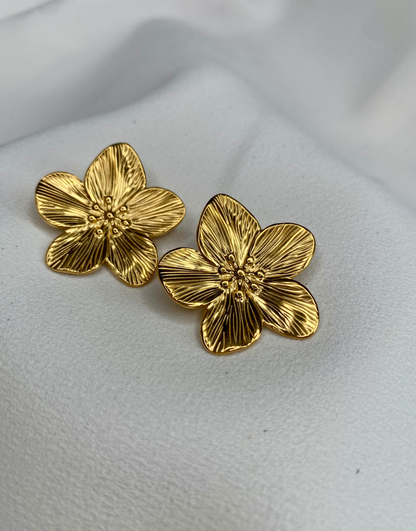 ABYDOS Chunky Gold Flower Earrings