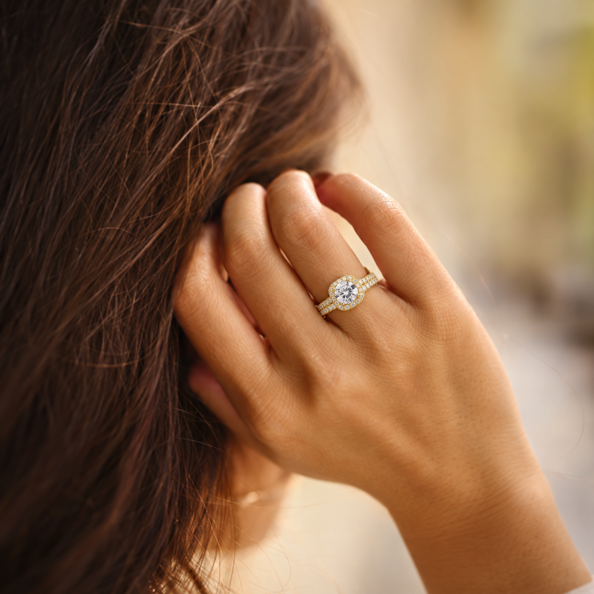 Women’s 925 Sterling Silver CZ Bridal Ring Set– Gold, Rhodium Plated, Size 4