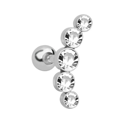 1PC Crystal CZ Helix Earrings Studs Ear Piercing 316L Surgical Steel Cartilage Earring 16G Tragus Conch Piercings for Women Punk