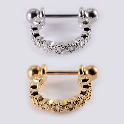 1Pcs Surgical Steel Barbell with CZ Hoop Ear Tragus Cartilage Helix Earrings Ear Studs Ear Cuff Rook Woman Lobe Piercing Jewelry