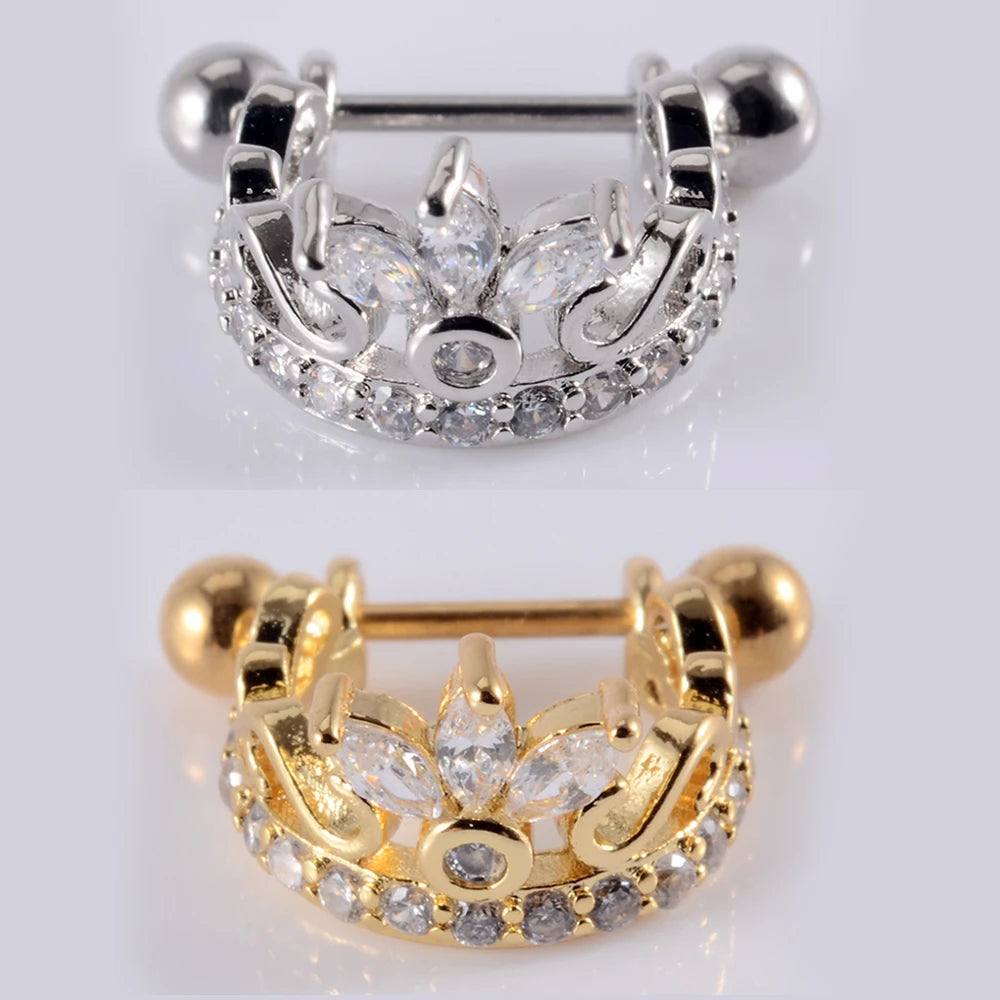 1Pcs Surgical Steel Barbell with CZ Hoop Ear Tragus Cartilage Helix Earrings Ear Studs Ear Cuff Rook Woman Lobe Piercing Jewelry