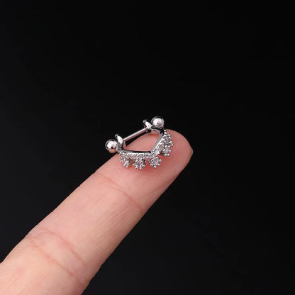 1Pc 20G Helix Earrings Ear Studs Ear Cuff Rook Woman Lobe Piercing Jewelry Barbell CZ Hoop Ear Tragus Cartilage