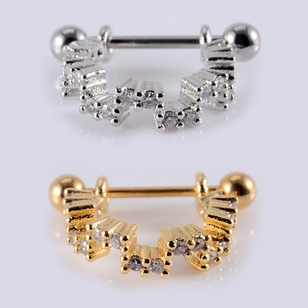 1Pcs Surgical Steel Barbell with CZ Hoop Ear Tragus Cartilage Helix Earrings Ear Studs Ear Cuff Rook Woman Lobe Piercing Jewelry