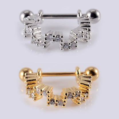1Pcs Surgical Steel Barbell with CZ Hoop Ear Tragus Cartilage Helix Earrings Ear Studs Ear Cuff Rook Woman Lobe Piercing Jewelry