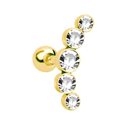 1PC Crystal CZ Helix Earrings Studs Ear Piercing 316L Surgical Steel Cartilage Earring 16G Tragus Conch Piercings for Women Punk