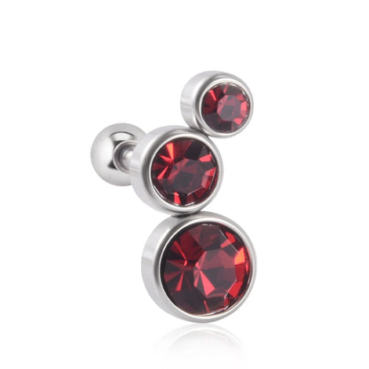 1PC Crystal CZ Helix Earrings Studs Ear Piercing 316L Surgical Steel Cartilage Earring 16G Tragus Conch Piercings for Women Punk