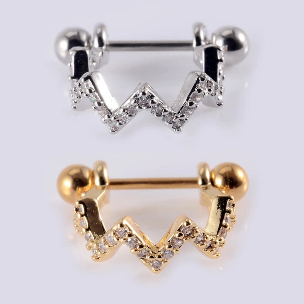 1Pcs Surgical Steel Barbell with CZ Hoop Ear Tragus Cartilage Helix Earrings Ear Studs Ear Cuff Rook Woman Lobe Piercing Jewelry