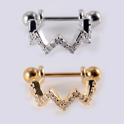 1Pcs Surgical Steel Barbell with CZ Hoop Ear Tragus Cartilage Helix Earrings Ear Studs Ear Cuff Rook Woman Lobe Piercing Jewelry
