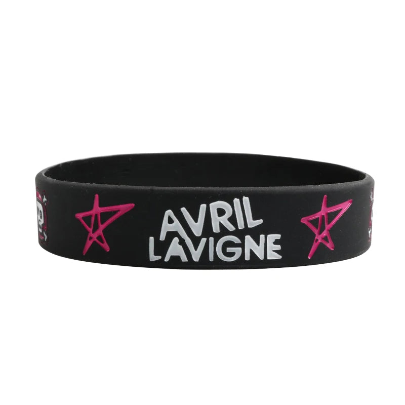1 PC Avril Silicone Bracelets Rock Roll Music Punk Star Fashion Silicone Wristband