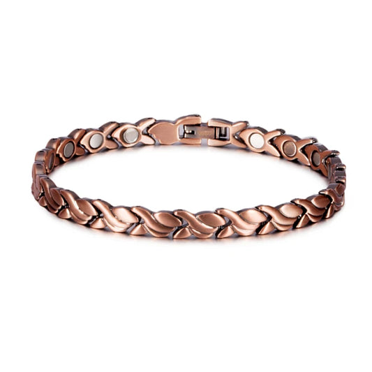 Magnetic Pure Copper Bracelets for Women 6.5Mm Vintage Chain Health Energy Magnet Arthritis Pain Relief Women Jewelry