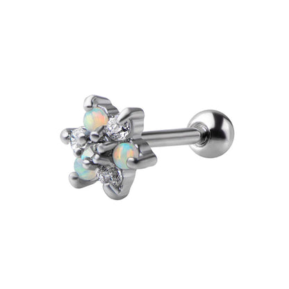 1PC Crystal CZ Helix Earrings Studs Ear Piercing 316L Surgical Steel Cartilage Earring 16G Tragus Conch Piercings for Women Punk