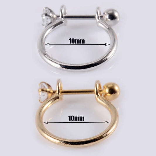 1Pcs Surgical Steel Barbell with CZ Hoop Ear Tragus Cartilage Helix Earrings Ear Studs Ear Cuff Rook Woman Lobe Piercing Jewelry