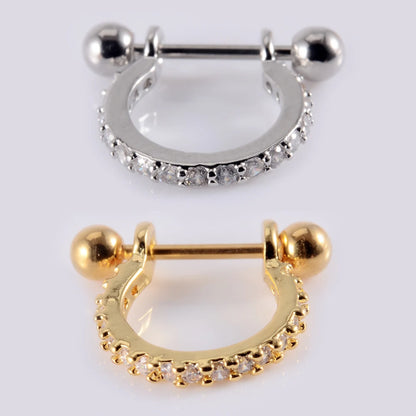 1Pcs Surgical Steel Barbell with CZ Hoop Ear Tragus Cartilage Helix Earrings Ear Studs Ear Cuff Rook Woman Lobe Piercing Jewelry