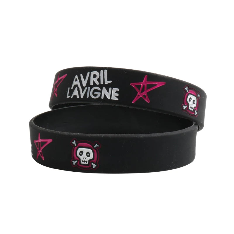 1 PC Avril Silicone Bracelets Rock Roll Music Punk Star Fashion Silicone Wristband