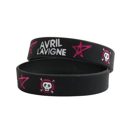 1 PC Avril Silicone Bracelets Rock Roll Music Punk Star Fashion Silicone Wristband