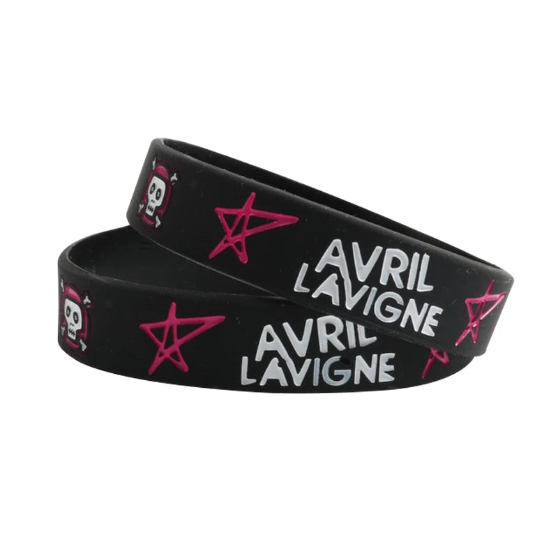 1 PC Avril Silicone Bracelets Rock Roll Music Punk Star Fashion Silicone Wristband