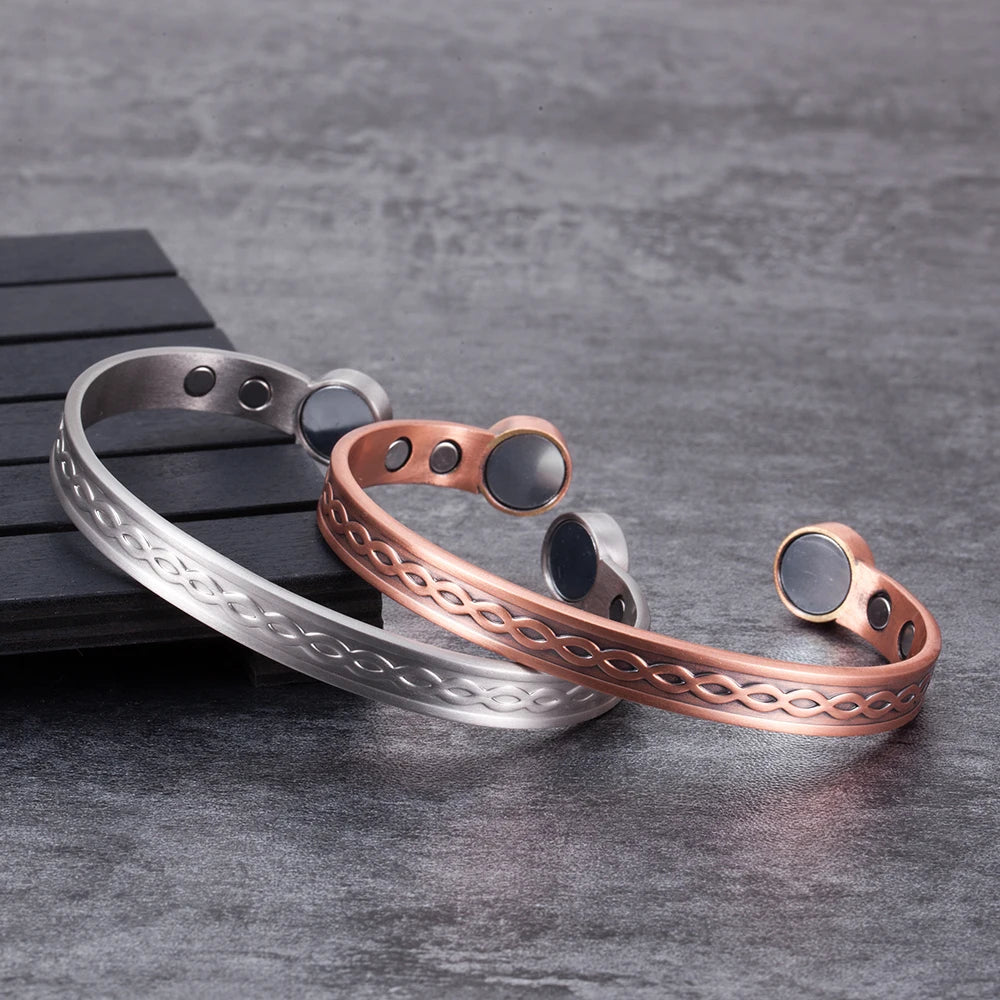 Infinite Love Pure Copper Bracelets Magnetic Cuff Adjustable Magnet Health Energy Bangles Arthritis Pain Relief Jewelry