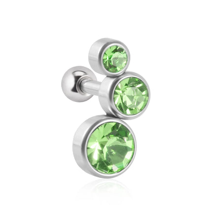 1PC Crystal CZ Helix Earrings Studs Ear Piercing 316L Surgical Steel Cartilage Earring 16G Tragus Conch Piercings for Women Punk