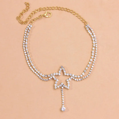 Stonefans Multi-Layer Star Anklet Chain Bracelet on the Leg Wholesale for Women Crystal Luxury Summer Beach Ankle Jewelry Gift