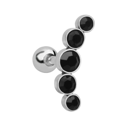 1PC Crystal CZ Helix Earrings Studs Ear Piercing 316L Surgical Steel Cartilage Earring 16G Tragus Conch Piercings for Women Punk