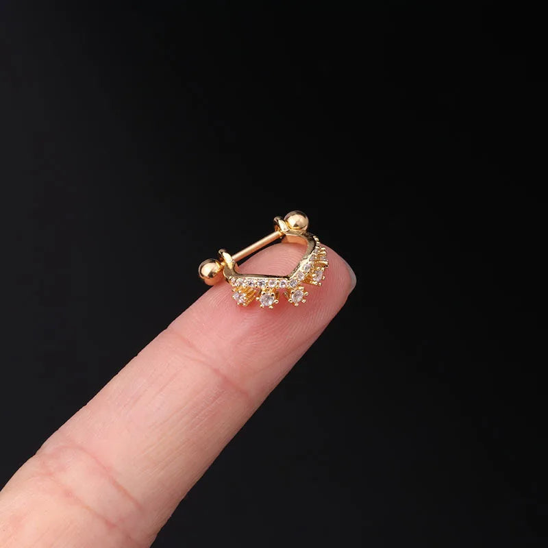1Pc 20G Helix Earrings Ear Studs Ear Cuff Rook Woman Lobe Piercing Jewelry Barbell CZ Hoop Ear Tragus Cartilage