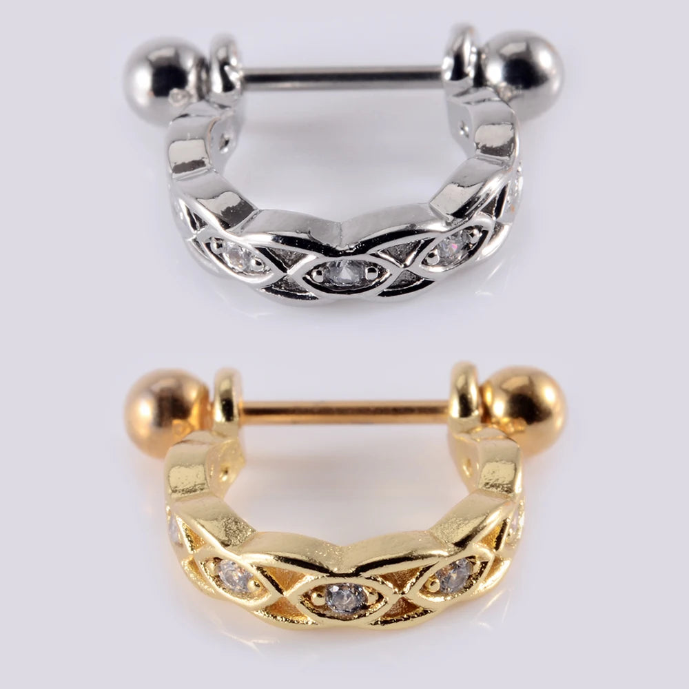 1Pcs Surgical Steel Barbell with CZ Hoop Ear Tragus Cartilage Helix Earrings Ear Studs Ear Cuff Rook Woman Lobe Piercing Jewelry