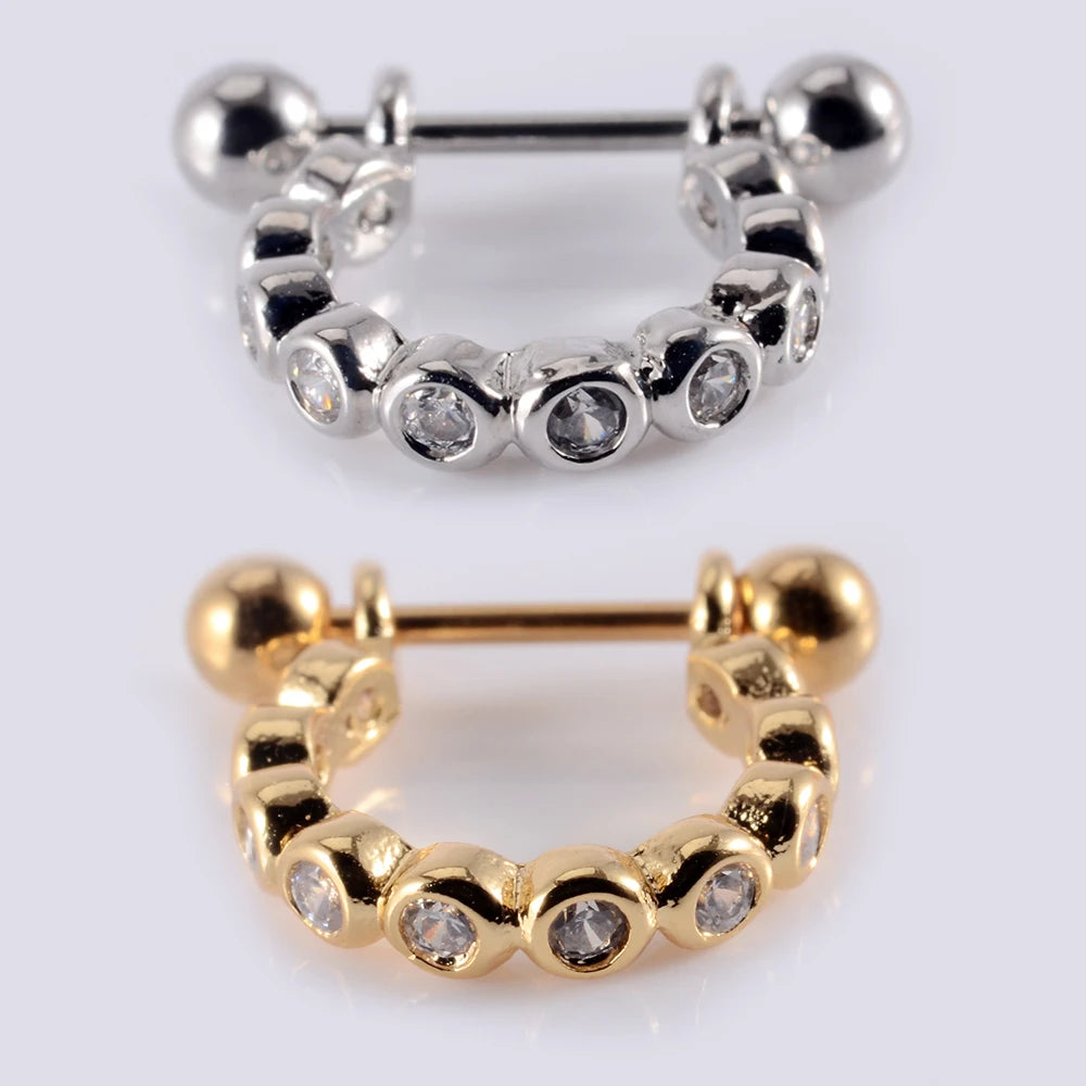 1Pcs Surgical Steel Barbell with CZ Hoop Ear Tragus Cartilage Helix Earrings Ear Studs Ear Cuff Rook Woman Lobe Piercing Jewelry