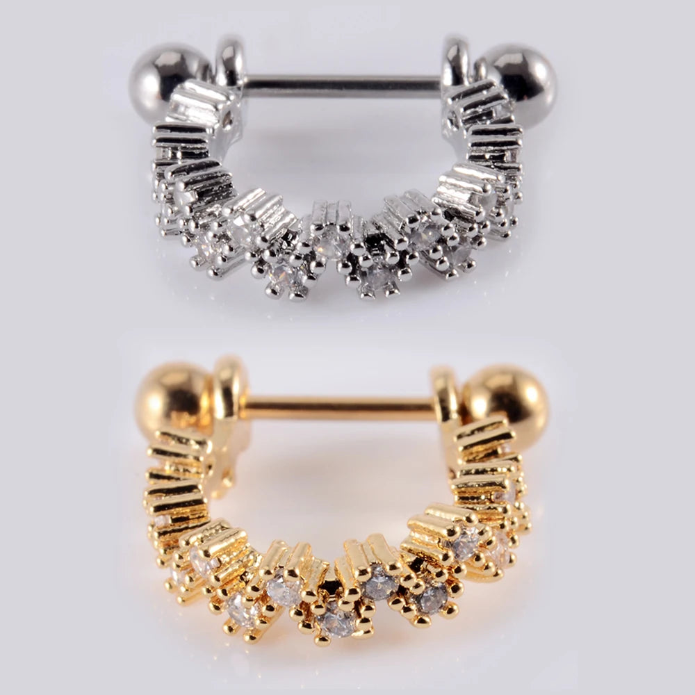 1Pcs Surgical Steel Barbell with CZ Hoop Ear Tragus Cartilage Helix Earrings Ear Studs Ear Cuff Rook Woman Lobe Piercing Jewelry