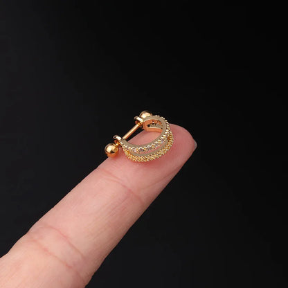 1Pc 20G Helix Earrings Ear Studs Ear Cuff Rook Woman Lobe Piercing Jewelry Barbell CZ Hoop Ear Tragus Cartilage