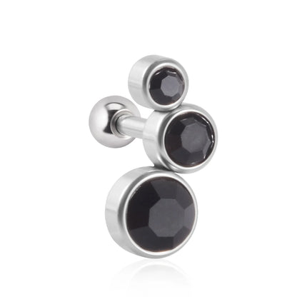 1PC Crystal CZ Helix Earrings Studs Ear Piercing 316L Surgical Steel Cartilage Earring 16G Tragus Conch Piercings for Women Punk