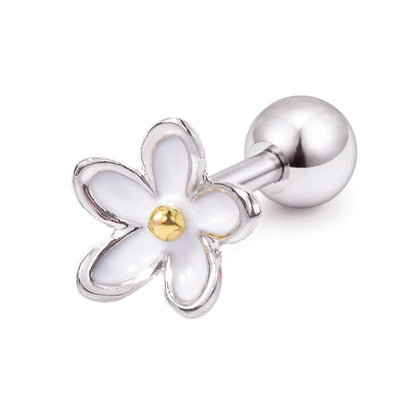 1PC Crystal CZ Helix Earrings Studs Ear Piercing 316L Surgical Steel Cartilage Earring 16G Tragus Conch Piercings for Women Punk